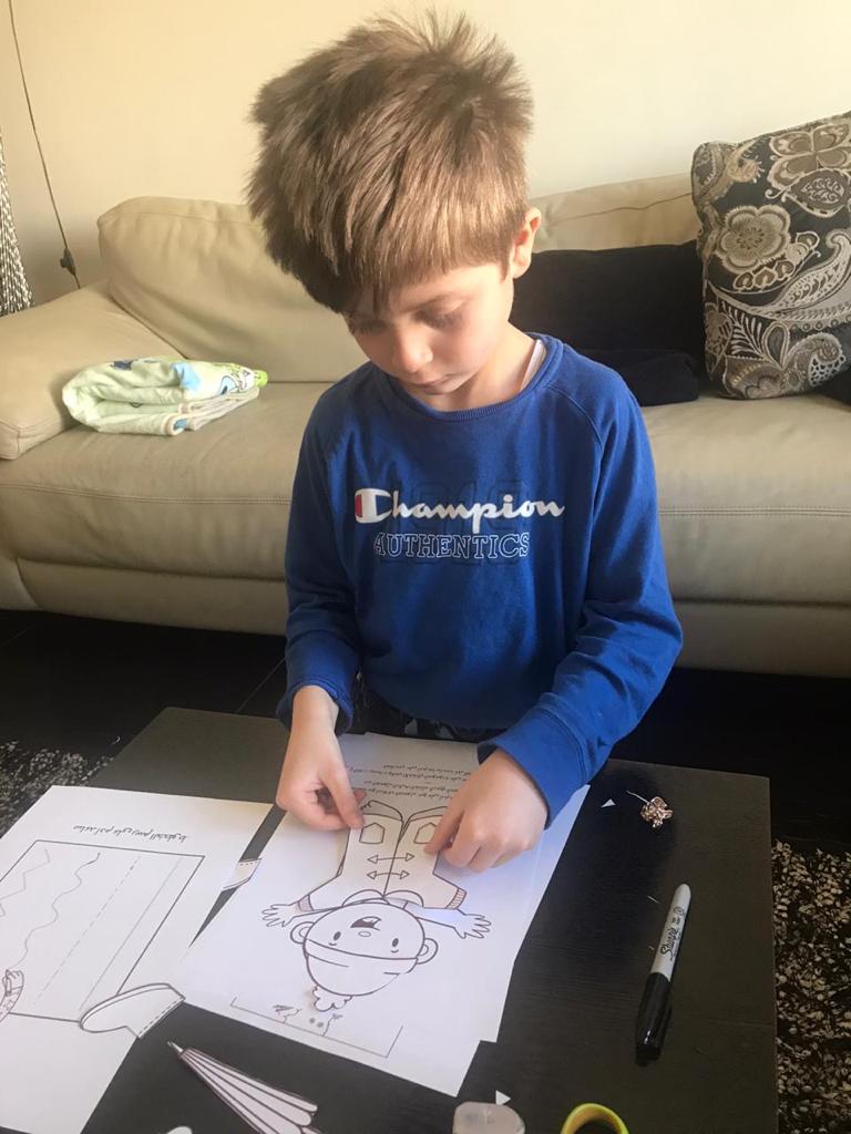 Child coloring Adam Wa Mishmish activities